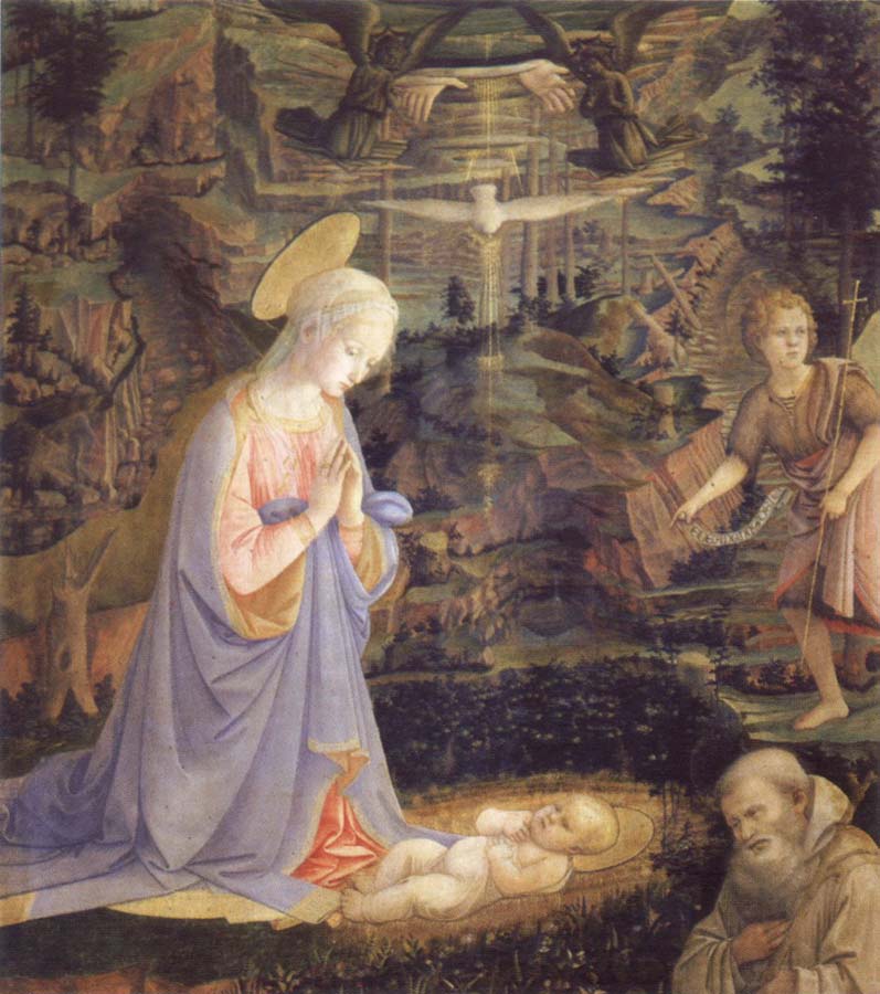 Adoration of Child with St.Bernard